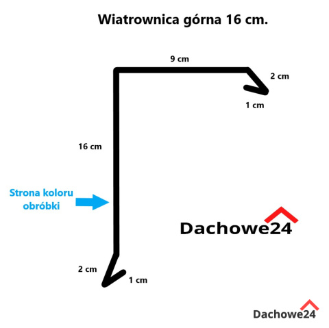 Wiatrownica górna wysoka dł 125cm.